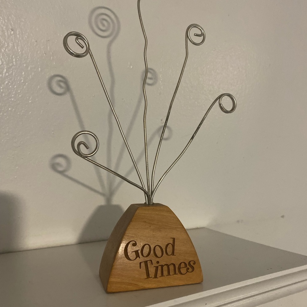 Good Times Silver and Brown Wire Photo Holder